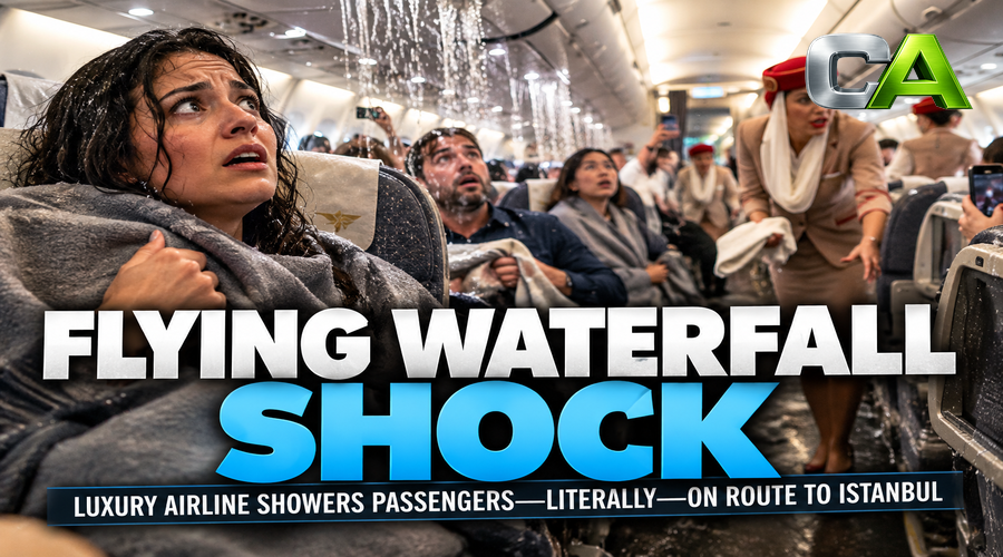 Deluge at 30,000 Feet: Emirates Passengers Take Cover From In-Flight Monsoon